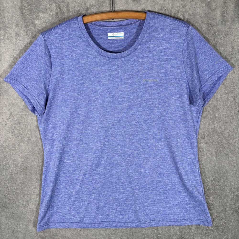 Columbia Womens Purple Heather Space Dye Active T-Shirt XL AK9805 Short Sleeve